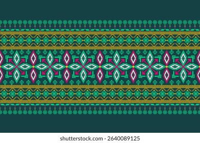 Geometric pixelated Arabic patterns on the fabric reflect the ornate and ethnicity,grid floral,grid colourful, backgrounds, seamless grid design for carpet,textile,textured,wallpaper,print,decorate