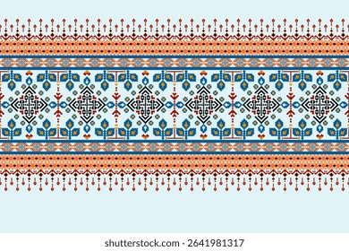 Geometric pixelated Arabic patterns on the fabric reflect the ornate and ethnicity,grid floral,grid colourful, backgrounds, seamless grid design for carpet,textile,textured,wallpaper,print,decorate