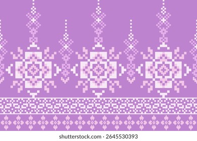 Geometric Pixelated Ethnic Textile Art