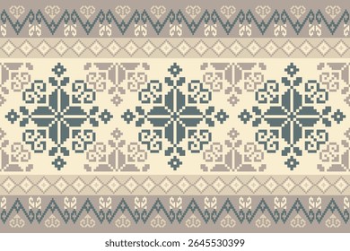 Geometric Pixelated Ethnic Textile Art