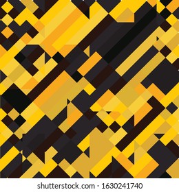 Geometric Pixelated Mosaic Pattern with Square Fragments