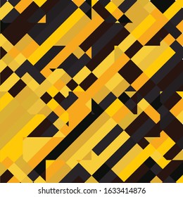 Geometric Pixelated Mosaic Pattern with Square Fragments