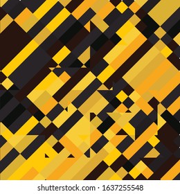 Geometric Pixelated Mosaic Pattern with Square Fragments