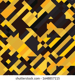 Geometric Pixelated Mosaic Pattern with Square Fragments