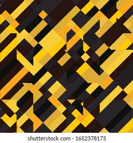 Geometric Pixelated Mosaic Pattern with Square Fragments