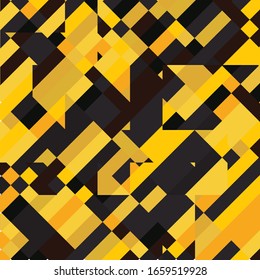 Geometric Pixelated Mosaic Pattern with Square Fragments