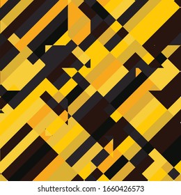 Geometric Pixelated Mosaic Pattern with Square Fragments