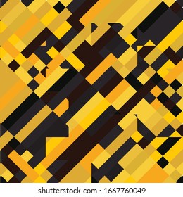 Geometric Pixelated Mosaic Pattern with Square Fragments