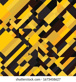 Geometric Pixelated Mosaic Pattern with Square Fragments