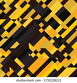 Geometric Pixelated Mosaic Pattern with Square Fragments