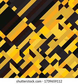 Geometric Pixelated Mosaic Pattern with Square Fragments