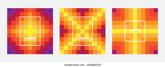 Geometric Pixelation Colorful Cover Backdrop Template