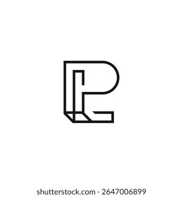 Geometric PL Monogram Logo, Minimal Modern Lettermark in Black.