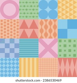 Geometric plaid wallpaper in pastel colors