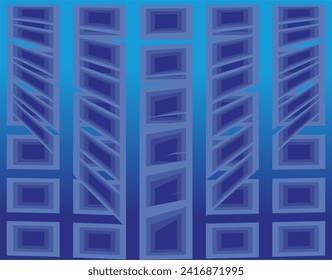 geometric plane composition in the form of a rectangle with blue and purple gradient colors for graphic design inspiration needs