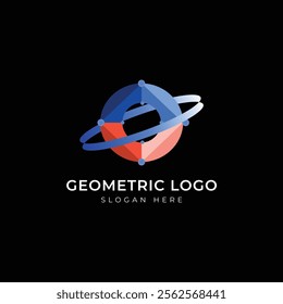 geometric planet logo design galaxy logo template