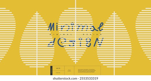 Geometric plant banner featuring clean minimalist shapes. Bold trendy palette and innovative typography create a striking contemporary art style perfect for modern visuals