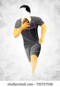 geometric player, rugby vector athlete