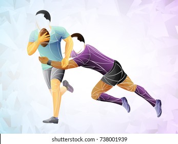 geometric player two, rugby vector athlete