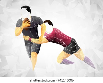 geometric player two, rugby vector athlete