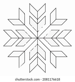  geometric poinsettia stroke icon for representing design