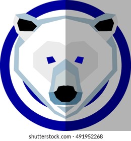 geometric polar bear, vector illustration