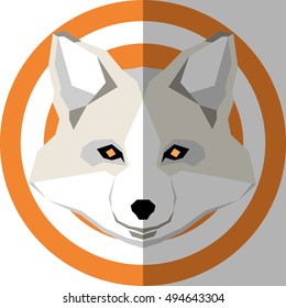 geometric polar fox, vector illustration