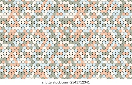 Geometric polka dot pattern with colorful spots, perfect for seamless wallpaper, textile prints, and modern poster backgrounds with an abstract touch.