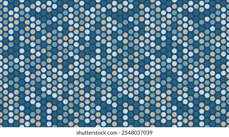 Geometric polka dot pattern with colorful spots, perfect for seamless wallpaper, textile prints, and modern poster backgrounds with an abstract touch.