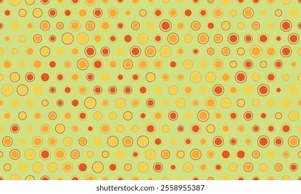 Geometric polka dot pattern with colorful spots, perfect for seamless wallpaper, textile prints, and modern poster backgrounds with an abstract touch.