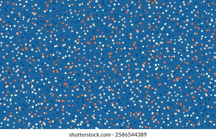 Geometric polka dot pattern with colorful spots, perfect for seamless wallpaper, textile prints, and modern poster backgrounds with an abstract touch.