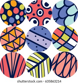 Geometric polka dot. Vector seamless pattern.