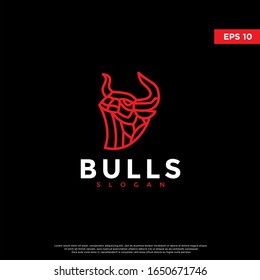 geometric polygon bull logo. modern icon, template design