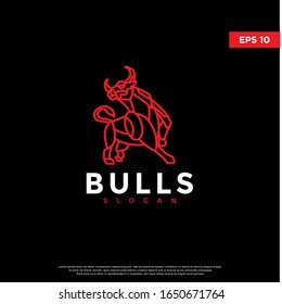geometric polygon bull logo. modern icon, template design
