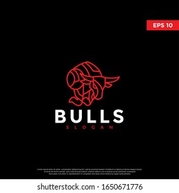 geometric polygon bull logo. modern icon, template design