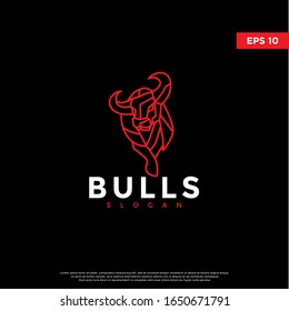 geometric polygon bull logo. modern icon, template design