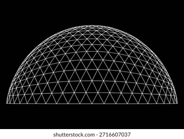 Cúpula de polígono geométrico Ilustración vectorial arquitectónica.