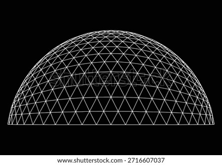 Geometric Polygon Dome Architectural Vector Illustration.