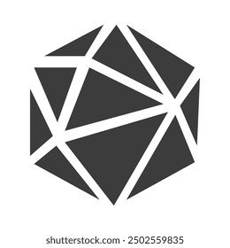 Geometrisches Polygonsymbol Schwarz-Weiß-Vektorgrafik