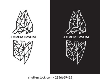 Geometric polygon line art. T-Shirt Screen painting design. Line Art Design. Geometric Line art Diamond