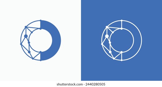 Geometric polygon line circle shape vector logo design with modern, simple, clean and abstract style.