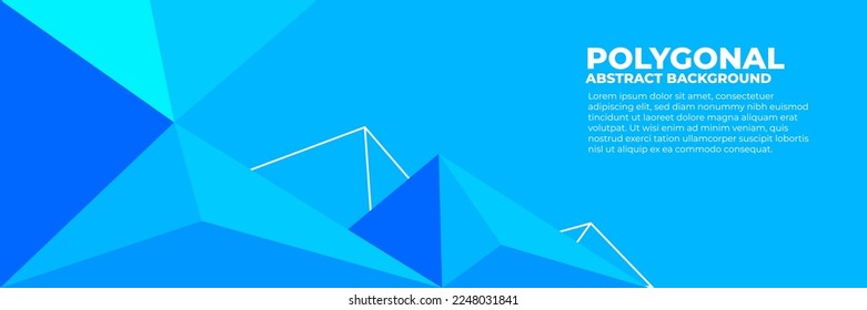 Geometric polygonal abstract background with triangles trendy fresh color combination, low poly banner horizontal with copy sapce for place text or object
