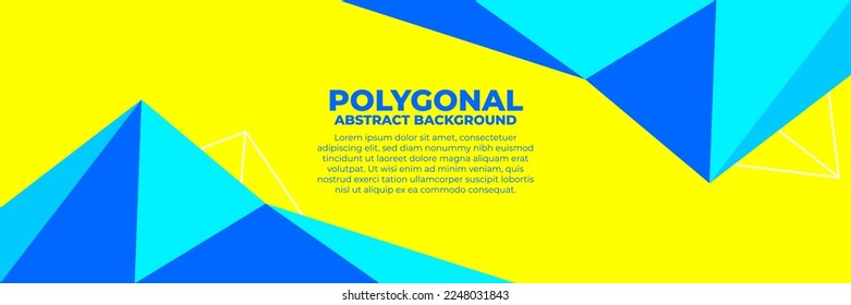 Geometric polygonal abstract background with triangles trendy fresh color combination, low poly banner horizontal with copy sapce for place text or object