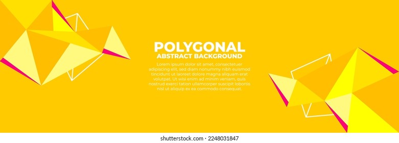 Geometric polygonal abstract background with triangles trendy fresh color combination, low poly banner horizontal with copy sapce for place text or object