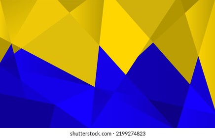 Geometric Polygonal Abstract Yellow And Blue Background With Triangles. Vector Illustration. Graphic Design For Poster, Web Site, Mobile App, Brochure, Booklet, Banner Or Presentation Template.