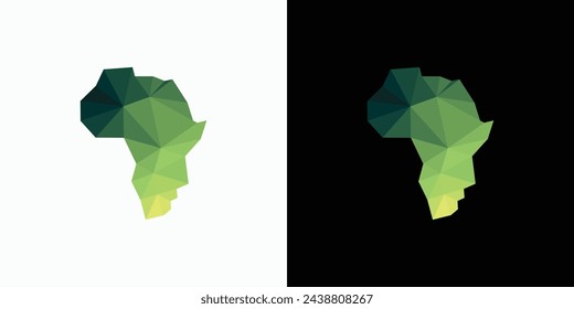 Geometrische polygonale Afrika-Karte Form Vektor-Logo-Design mit modernen, einfachen, sauberen und abstrakten Stil.