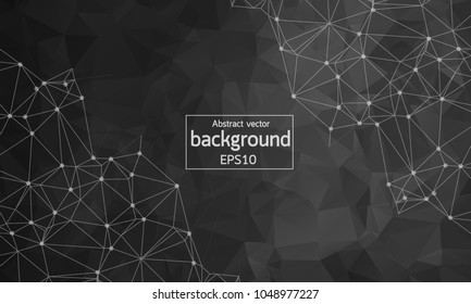 Geometric Polygonal background molecule and communication. Connected lines with dots. Minimalism chaotic illustration background. Concept of the science, chemistry, biology, medicine, technology.