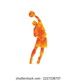 Geometric polygonal basketball player vector illustration