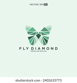 Geometric polygonal butterfly logo design vector