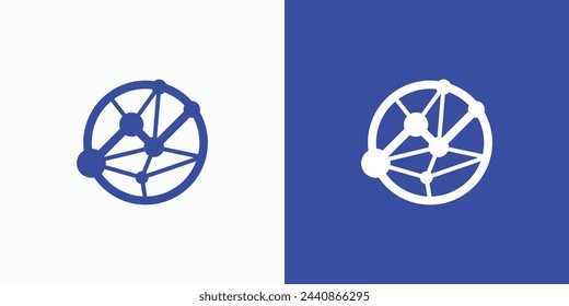 Tecnología geométrica del círculo poligonal diseño del logotipo del vector de la conexión con el estilo moderno, simple, limpio y abstracto.